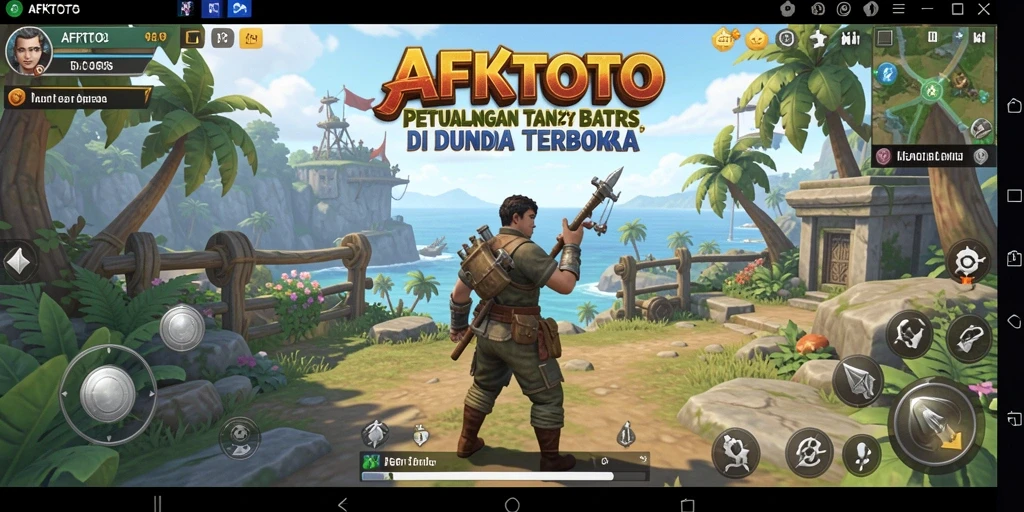 Tampilan gameplay AFKTOTO yang memukau di dunia terbuka.