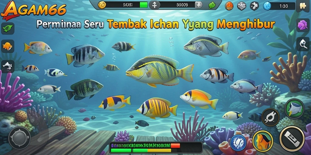 Tangkapan layar menunjukkan gameplay seru Tembak Ikan di AGAM66.