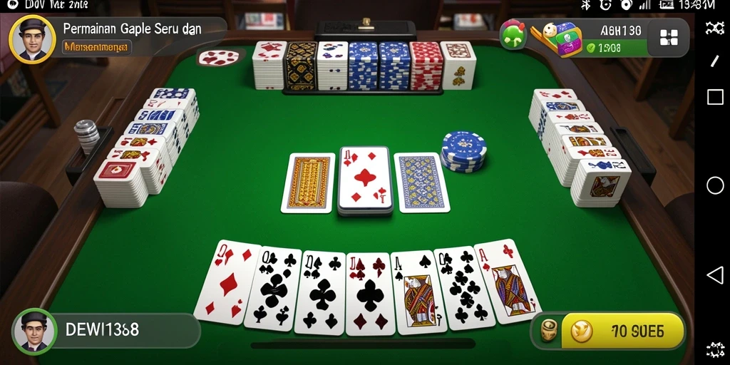 Screenshot gameplay DEWI138 yang menampilkan suasana bermain Gaple.