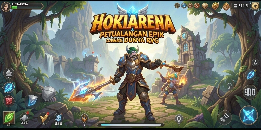 Screenshot HOKIARENA menampilkan aksi pertarungan mendebarkan.