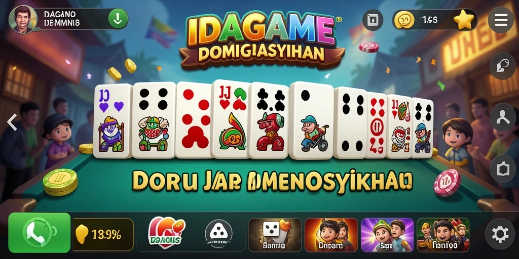 Screenshot IDAGAME menampilkan gameplay menarik saat bermain Domino.
