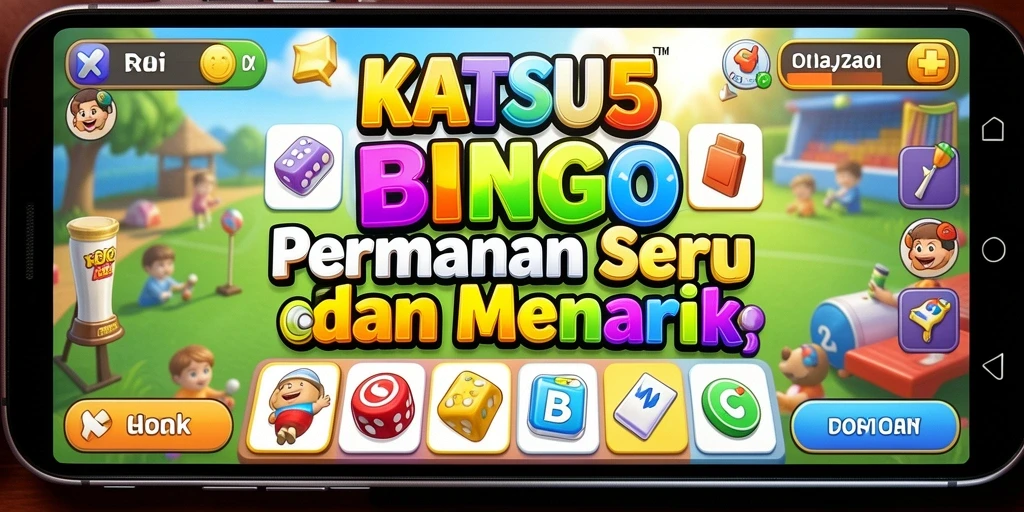 Tampilan gameplay seru KATSU5 dengan kartu Bingo yang menarik.
