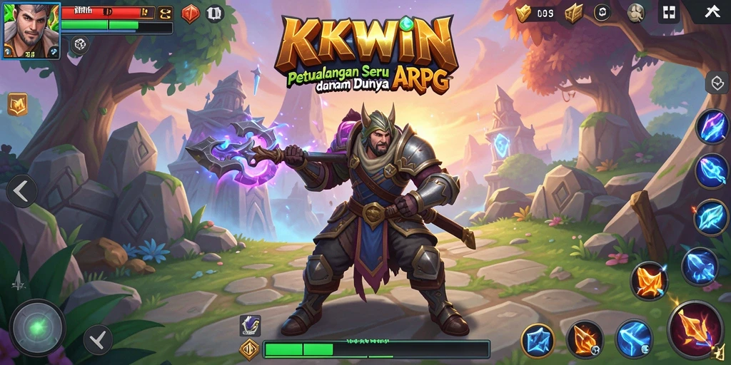Screenshot menampilkan aksi gameplay seru di dunia ARPG KKWIN.