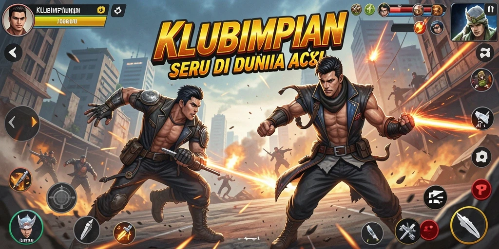 Screenshot gameplay <strong>KLUBIMPIAN</strong> memperlihatkan pertarungan aksi yang menegangkan.