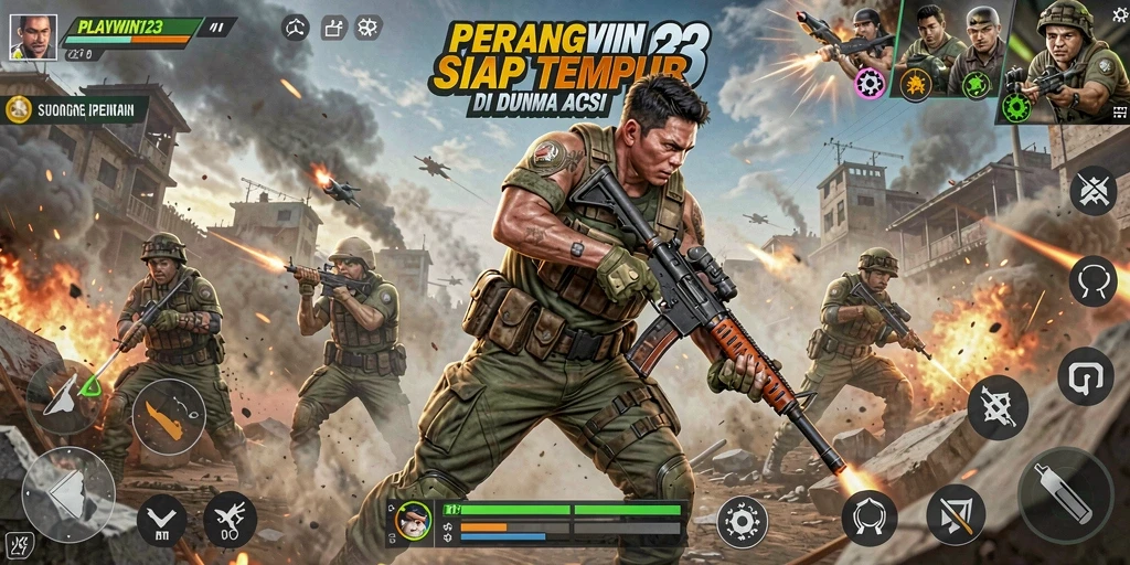 Gameplay seru dalam PLAYWIN123 dengan aksi tembak-menembak yang menegangkan.