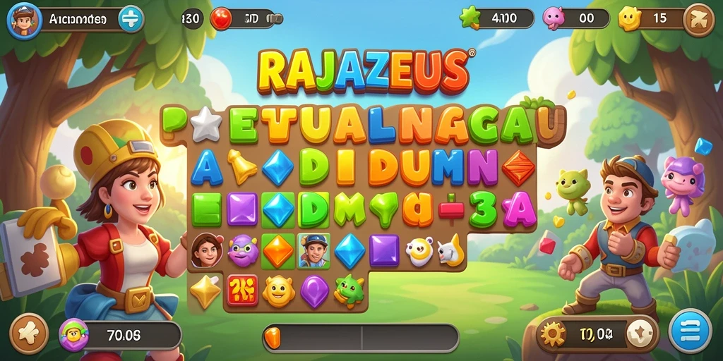 Tampilan permainan RAJAZEUS yang penuh warna dan menarik.