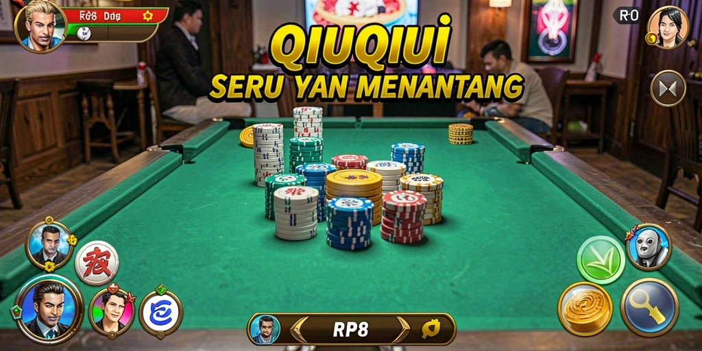Tampilan utama RP8 dengan gameplay QiuQiu yang seru.