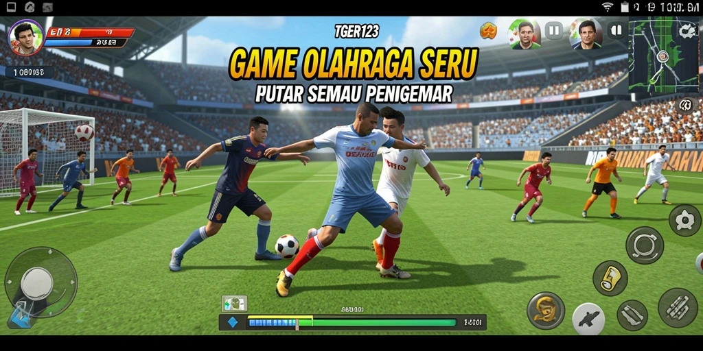 Tangkapan layar dari gameplay seru TGER123 dalam pertandingan olahraga.